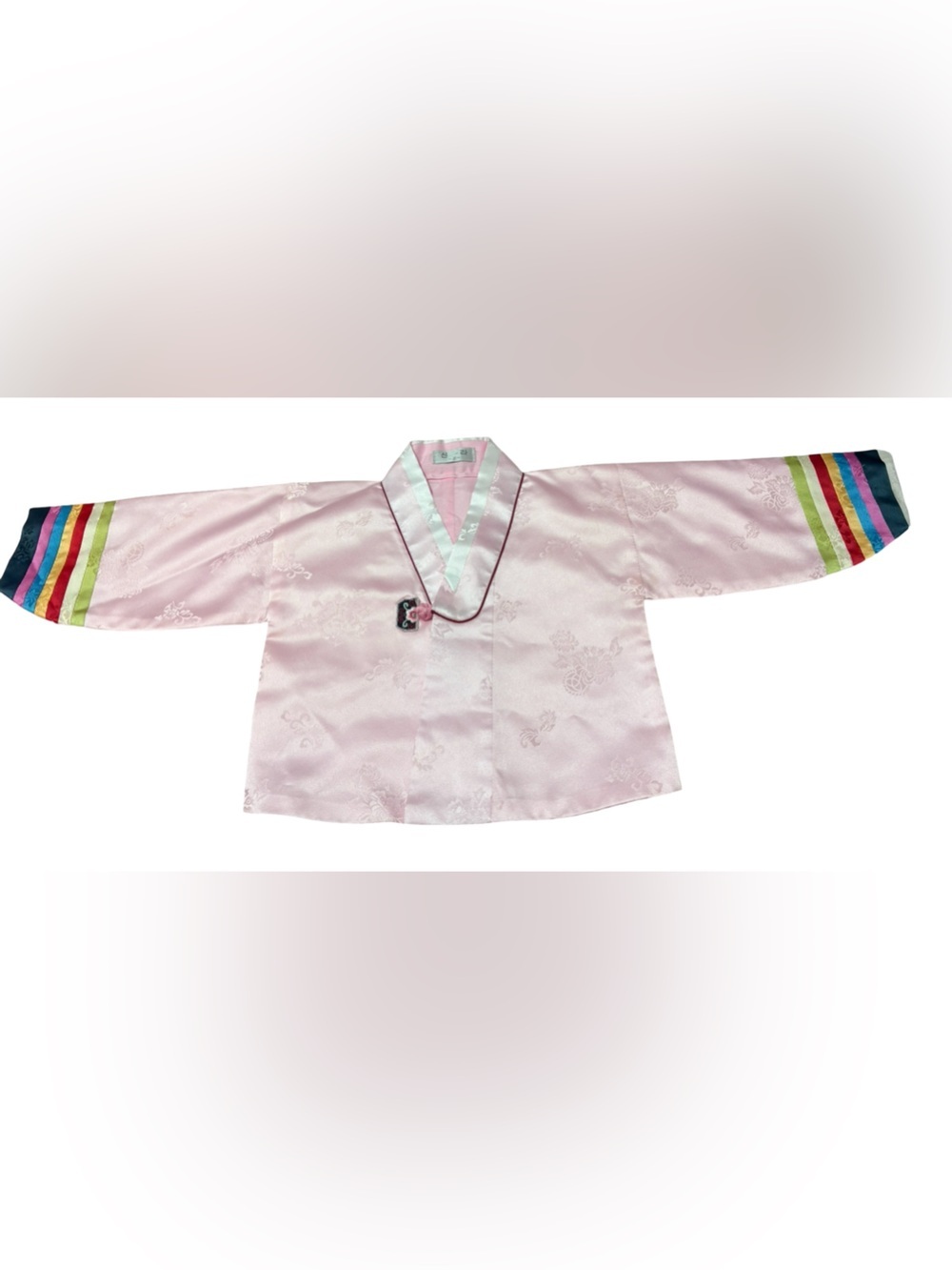 Cinderella Korean Hanbok Jeogori Jacket Pink Rainbow Saekdong Size 1-2 Years